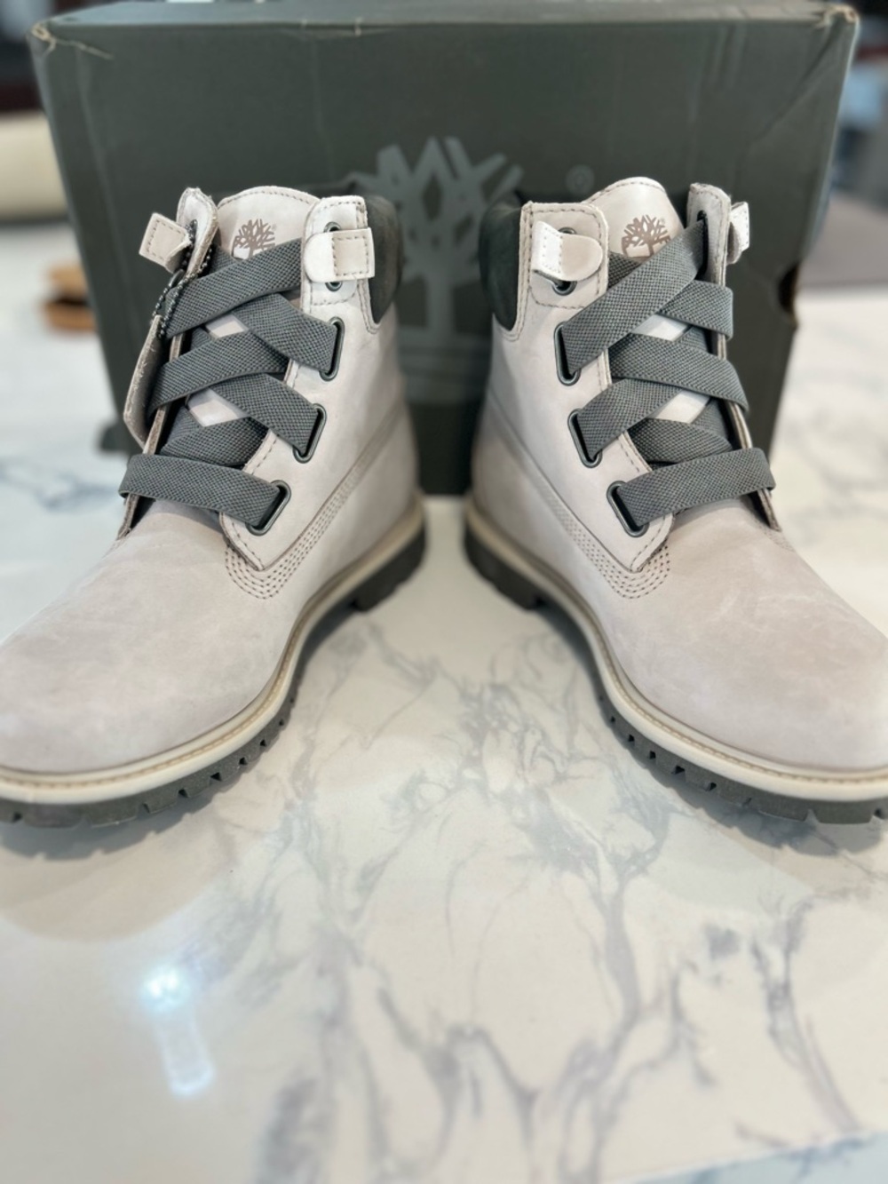 Timberland Light Gray Nubuck Ankle Boots